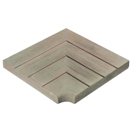 Margelle en pierre reconstituée aspect bois angle rentrant 33,5 x 33,5 x 3,5 cm