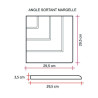 Margelle en pierre reconstituée angle sortant aspect bois 29,5 x 29,5 x 3,5 cm