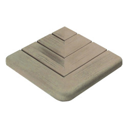 Margelle en pierre reconstituée angle sortant aspect bois 29,5 x 29,5 x 3,5 cm