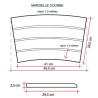 Margelle en pierre reconstituée courbe aspect bois 41 x 29,5 x 3,5 cm