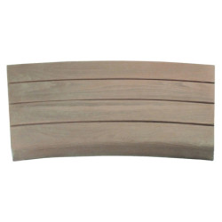 Margelle en pierre reconstituée courbe aspect bois 41 x 29,5 x 3,5 cm