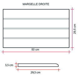 Margelle en pierre reconstituée droite aspect bois blanchi 50 x 29,5 x 3,5 cm