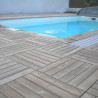 Margelle en pierre reconstituée courbe aspect bois blanchi 41 x 29,5 x 3,5 cm