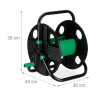Dévidoir pour tuyau d’arrosage avec châssis en acier – 43 x 30 x 39 cm - Vert