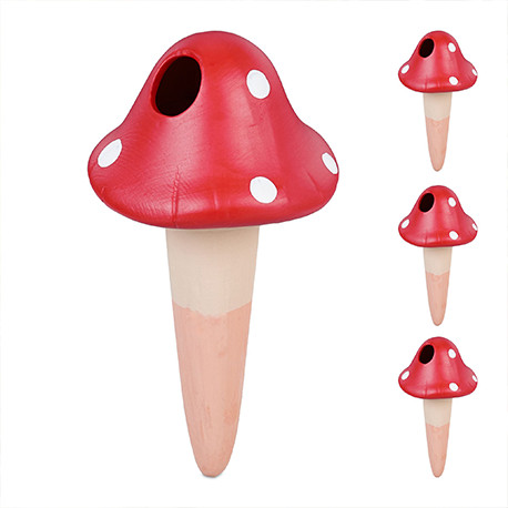 4 cônes d’arrosage en terre cuite champignon – 110ml - H.16 cm