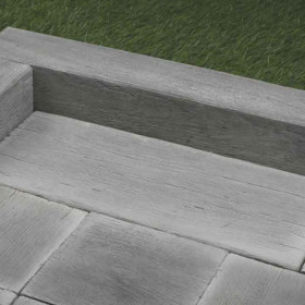 Lame de Terrasse en Pierre Reconstituée Planche 100 x 20 x 3 cm Bois Blanchi