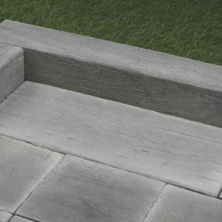 Lame de Terrasse en Pierre Reconstituée Planche 100 x 20 x 3 cm Bois Blanchi