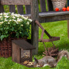 Mangeoire pour écureuils en bois à poser – 12 x 25 x 17,5 cm – bois marron