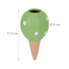 4 cônes d’arrosage en terre cuite vert et blanc – 100 ml - H.11,5 cm