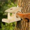 Mangeoire pour écureuils en bois à accrocher – 12 x 25 x 17,5 cm – bois brut