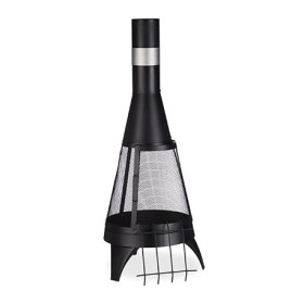 Braséro de jardin cheminée foyer ouvert en acier – Diamètre : 45 cm – H.120 cm