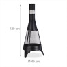 Braséro de jardin cheminée foyer ouvert en acier – Diamètre : 45 cm – H.120 cm