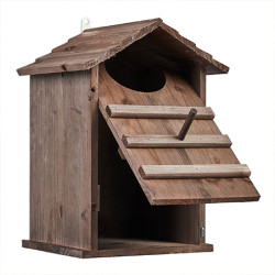 Nichoir de jardin pour chouettes en bois – 25 x 28 x 38,5 cm