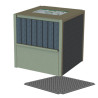 Composteur avec grille anti-nuisible en aluminium peinture recyclé et lattes en IPRA - Contenances 370 L - 71,5 x 71,5 x 74,5 cm