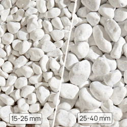 Galets roulés marbre BLANC CARRARE 40-60 mm – Sac de 20 kg