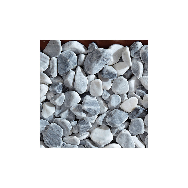 Galets Roulés 25-40mm Marbre Ice Blue Bardiglio – Sac de 20 kg