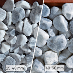 Galets roulés marbre ICE BLUE 40-60 mm – Sac de 20 kg