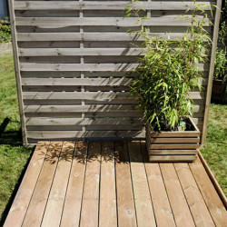 Jardinière en bois carrée avec film de protection PIN - Contenance 30 L - 40 x 40 x 28 cm