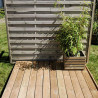 Jardinière en bois carrée avec film de protection PIN - Contenance 30 L - 40 x 40 x 28 cm