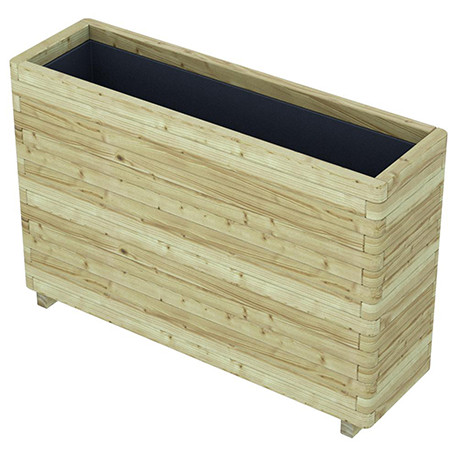 Jardinière haute en bois avec géotextile PIN - Contenance 70 L - 120 x 35 x 80 cm