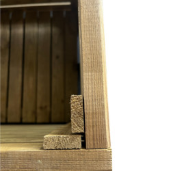 Jardinière en bois carrée avec film de protection PIN - Contenance 30 L - 40 x 40 x 28 cm