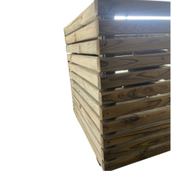 Jardinière en bois carrée avec film de protection PIN - Contenance 104 L - 50 x 50 x 50 cm