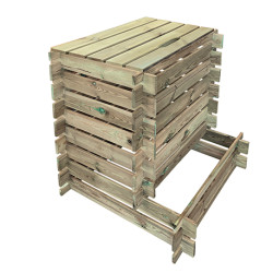 Composteur en bois - Contenance 280 L - 80 x 80 x 83,5 cm