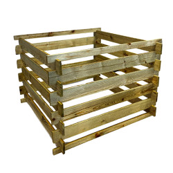Composteur en bois PIN - Contenance 522 L - 100 x 100 x 70 cm
