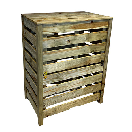 Composteur en bois avec double ouvertures PIN - Contenance 340 L - 80 x 50 x 100 cm