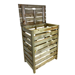 Composteur en bois avec double ouvertures PIN - Contenance 340 L - 80 x 50 x 100 cm