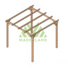 Pergola autoportante Barcelona en bois massif traité autoclave de 9 m² - 3 x 3 m – Sans toiture