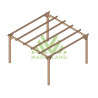 Pergola autoportante Barcelona en bois massif traité autoclave de 17,6 m² - 4,2 x 4,2 m – Sans toiture