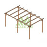 Pergola autoportante Barcelona en bois massif traité autoclave de 15,3 m² - 5,1 x 3 m – Sans toiture