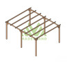 Pergola autoportante Barcelona en bois massif traité autoclave de 21,4 m² - 5,1 x 4,2 m – Sans toiture