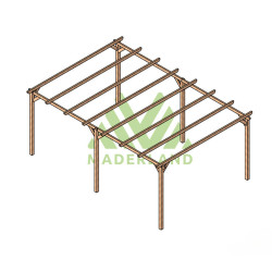 Pergola autoportante Barcelona en bois massif traité autoclave de 18 m² - 6 x 3 m – Sans toiture