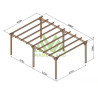 Pergola autoportante Madrid en bois massif traité autoclave de 25,2 m² - 6 x 4,2 m – Sans toiture