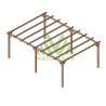 Pergola autoportante Madrid en bois massif traité autoclave de 25,2 m² - 6 x 4,2 m – Sans toiture