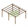 Pergola autoportante Madrid en bois massif traité autoclave de 21,4 m² - 5,1 x 4,2 m – Sans toiture