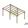 Pergola autoportante Madrid en bois massif traité autoclave de 15,3 m² - 5,1 x 3 m – Sans toiture