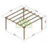 Pergola autoportante Madrid en bois massif traité autoclave de 17,6 m² - 4,2 x 4,2 m – Sans toiture