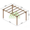 Pergola autoportante Madrid en bois massif traité autoclave de 12,6 m² - 4,2 x 3 m – Sans toiture