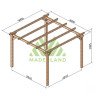 Pergola autoportante Madrid en bois massif traité autoclave de 9 m² - 3 x 3 m – Sans toiture