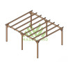 Pergola autoportante Cambados en bois massif traité autoclave de 21,4 m² - 5,1 x 4,2 m – Sans toiture