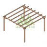 Pergola autoportante Cambados en bois massif traité autoclave de 17,6 m² - 4,2 x 4,2 m – Sans toiture