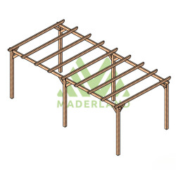 Pergola autoportante Cambados en bois massif traité autoclave de 18 m² - 6 x 3 m – Sans toiture