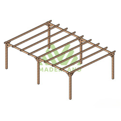 Pergola autoportante Cambados en bois massif traité autoclave de 25,2 m² - 6 x 4,2 m – Sans toiture