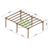 Pergola autoportante Cambados en bois massif traité autoclave de 25,2 m² - 6 x 4,2 m – Sans toiture