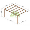 Pergola adossée Oviedo en bois massif traité autoclave de 12,6 m² - 4,2 x 3 m – Sans toiture