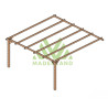 Pergola adossée Oviedo en bois massif traité autoclave de 17,6 m² - 4,2 x 4,2 m – Sans toiture