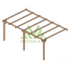 Pergola adossée Oviedo en bois massif traité autoclave de 15,3 m² - 5,1 x 3 m – Sans toiture